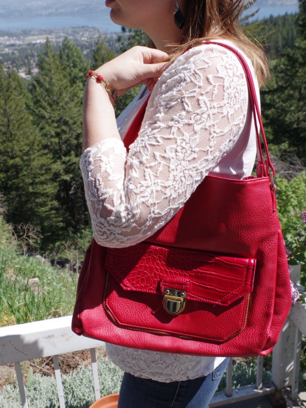 Ladies Red Olive & Joy Purse